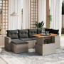 Set de sofás de jardín 7 piezas con cojines ratán PE gris de vidaXL, Conjuntos de jardín - Ref: Foro24-3271417, Precio: 445,9...