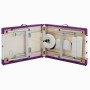 Camilla de masaje plegable 3 zonas aluminio blanco y morado de vidaXL, Mesas de masaje - Ref: Foro24-110241, Precio: 171,23 €...