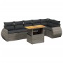 Set de sofás de jardín 7 piezas con cojines ratán PE gris de vidaXL, Conjuntos de jardín - Ref: Foro24-3272208, Precio: 478,4...