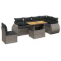 Set de sofás de jardín 7 piezas con cojines ratán PE gris de vidaXL, Conjuntos de jardín - Ref: Foro24-3272222, Precio: 478,4...