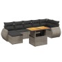 Set de sofás de jardín 8 pzas y cojines ratán sintético gris de vidaXL, Conjuntos de jardín - Ref: Foro24-3272306, Precio: 51...