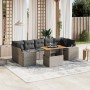 Set de sofás de jardín 8 pzas y cojines ratán sintético gris de vidaXL, Conjuntos de jardín - Ref: Foro24-3272551, Precio: 54...
