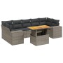Set de sofás de jardín 8 pzas y cojines ratán sintético gris de vidaXL, Conjuntos de jardín - Ref: Foro24-3272551, Precio: 54...