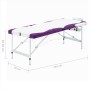 Camilla de masaje plegable 3 zonas aluminio blanco y morado de vidaXL, Mesas de masaje - Ref: Foro24-110241, Precio: 171,23 €...