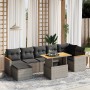 Set de sofás de jardín 8 pzas y cojines ratán sintético gris de vidaXL, Conjuntos de jardín - Ref: Foro24-3273188, Precio: 48...