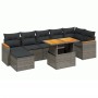 Set de sofás de jardín 8 pzas y cojines ratán sintético gris de vidaXL, Conjuntos de jardín - Ref: Foro24-3273188, Precio: 48...
