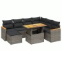 Set de sofás de jardín 8 pzas y cojines ratán sintético gris de vidaXL, Conjuntos de jardín - Ref: Foro24-3273195, Precio: 48...