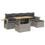 Set de muebles de jardín 6 pzas y cojines ratán sintético gris de vidaXL, Conjuntos de jardín - Ref: Foro24-3271732, Precio: ...