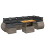 Set de sofás de jardín 8 pzas y cojines ratán sintético gris de vidaXL, Conjuntos de jardín - Ref: Foro24-3275825, Precio: 52...
