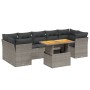Set de sofás de jardín 8 pzas y cojines ratán sintético gris de vidaXL, Conjuntos de jardín - Ref: Foro24-3270703, Precio: 52...