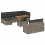 Set de sofás de jardín 11 pzas y cojines ratán sintético gris de vidaXL, Conjuntos de jardín - Ref: Foro24-3276516, Precio: 6...
