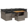 Set de sofás de jardín 7 piezas con cojines ratán PE gris de vidaXL, Conjuntos de jardín - Ref: Foro24-3271214, Precio: 458,4...