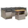 Set de sofás de jardín 7 piezas con cojines ratán PE gris de vidaXL, Conjuntos de jardín - Ref: Foro24-3272096, Precio: 480,9...