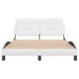 Estructura de cama cabecero cuero sintético blanco 140x200 cm de vidaXL, Camas y somieres - Ref: Foro24-3208185, Precio: 210,...