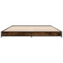 Estructura cama madera ingeniería metal roble ahumado 150x200cm de vidaXL, Camas y somieres - Ref: Foro24-845143, Precio: 104...