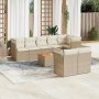 Set de sofás de jardín 9 pzas con cojines ratán sintético beige en Conjuntos de jardín | Comprar online en Foru.es