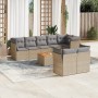 Set de sofás de jardín 9 pzas con cojines ratán sintético beige en Conjuntos de jardín | Comprar online en Foru.es