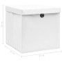 Cajas de almacenaje con tapas 10 uds tela blanco 32x32x32 cm de vidaXL, Cestas para almacenaje - Ref: Foro24-288352, Precio: ...
