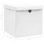 Cajas de almacenaje con tapas 10 uds tela blanco 32x32x32 cm de vidaXL, Cestas para almacenaje - Ref: Foro24-288352, Precio: ...