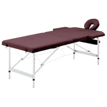 Camilla de masaje plegable 2 zonas aluminio morado de vidaXL, Mesas de masaje - Ref: Foro24-110196, Precio: 185,83 €, Descuen...