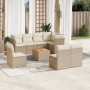 Set de sofás de jardín 9 pzas con cojines ratán sintético beige en Conjuntos de jardín | Comprar online en Foru.es