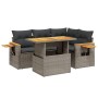 Juego de sofás jardín con cojines 5 pzas ratán sintético gris de vidaXL, Conjuntos de jardín - Ref: Foro24-3271739, Precio: 3...