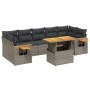 Set de sofás de jardín 8 pzas y cojines ratán sintético gris de vidaXL, Conjuntos de jardín - Ref: Foro24-3273433, Precio: 53...
