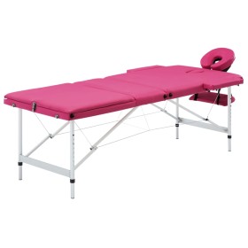 Camilla de masaje plegable 3 zonas aluminio rosa de vidaXL, Mesas de masaje - Ref: Foro24-110197, Precio: 198,28 €, Descuento: %