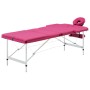 Camilla de masaje plegable 3 zonas aluminio rosa de vidaXL, Mesas de masaje - Ref: Foro24-110197, Precio: 198,28 €, Descuento: %