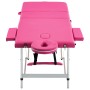 Camilla de masaje plegable 3 zonas aluminio rosa de vidaXL, Mesas de masaje - Ref: Foro24-110197, Precio: 198,28 €, Descuento: %