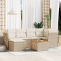 Set sofás de jardín 7 piezas y cojines ratán sintético beige en Conjuntos de jardín | Comprar online en Foru.es
