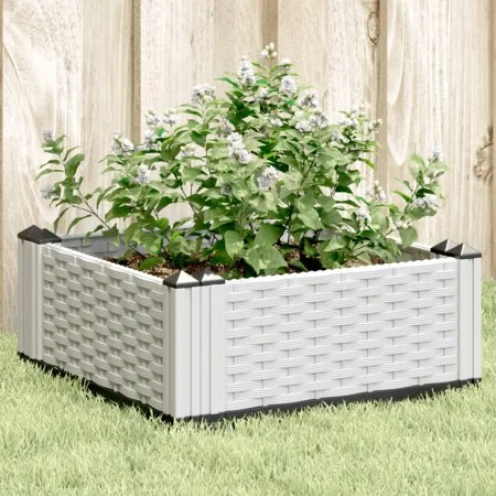 Jardinera con clavijas PP blanco 42,5x42,5x28,5 cm by vidaXL, Pots and planters - Ref: Foro24-368005, Price: 18,92 €, Discoun...