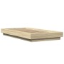 Estructura cama con luces LED madera roble Sonoma 75x190 cm de vidaXL, Camas y somieres - Ref: Foro24-3281156, Precio: 139,59...
