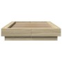 Estructura cama con luces LED madera roble Sonoma 75x190 cm de vidaXL, Camas y somieres - Ref: Foro24-3281156, Precio: 139,59...