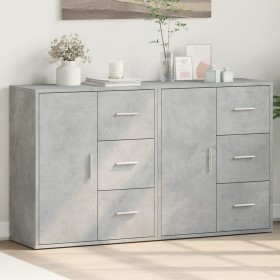 Aparador de madera ingeniería 2 uds gris hormigón 60x31x70 cm de vidaXL, Aparadores - Ref: Foro24-3276556, Precio: 152,96 €, ...