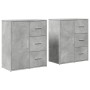 Aparador de madera ingeniería 2 uds gris hormigón 60x31x70 cm de vidaXL, Aparadores - Ref: Foro24-3276556, Precio: 152,96 €, ...