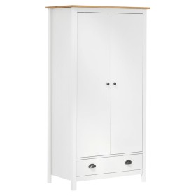 Armario de 2 puertas Hill madera maciza pino blanco 89x50x170cm de vidaXL, Armarios roperos - Ref: Foro24-288950, Precio: 235...