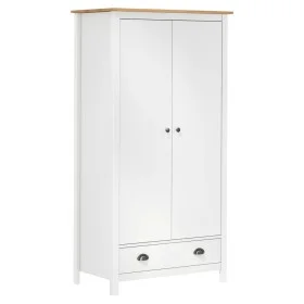 Armario de 2 puertas Hill madera maciza pino blanco 89x50x170cm de vidaXL, Armarios roperos - Ref: Foro24-288950, Precio: 231...