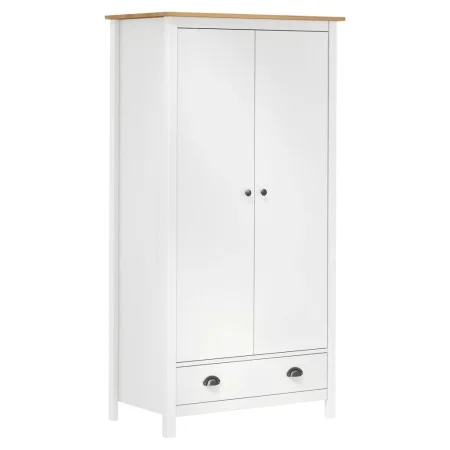 Armario de 2 puertas Hill madera maciza pino blanco 89x50x170cm de vidaXL, Armarios roperos - Ref: Foro24-288950, Precio: 231...