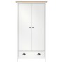 Armario de 2 puertas Hill madera maciza pino blanco 89x50x170cm de vidaXL, Armarios roperos - Ref: Foro24-288950, Precio: 235...