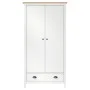 Armario de 2 puertas Hill madera maciza pino blanco 89x50x170cm de vidaXL, Armarios roperos - Ref: Foro24-288950, Precio: 231...