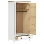 Armario de 2 puertas Hill madera maciza pino blanco 89x50x170cm de vidaXL, Armarios roperos - Ref: Foro24-288950, Precio: 231...