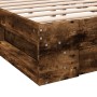 Cama con cajones madera de ingeniería roble ahumado 140x190 cm de vidaXL, Camas y somieres - Ref: Foro24-3280766, Precio: 172...