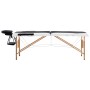 Camilla de masaje plegable 2 zonas madera negro y blanco de vidaXL, Mesas de masaje - Ref: Foro24-110204, Precio: 136,67 €, D...