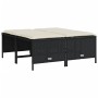 Taburetes de jardín con cojines 4 uds ratán sintético negro de vidaXL, Otomanas de exterior - Ref: Foro24-368362, Precio: 123...