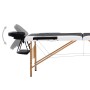 Camilla de masaje plegable 2 zonas madera negro y blanco de vidaXL, Mesas de masaje - Ref: Foro24-110204, Precio: 136,67 €, D...