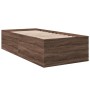 Estructura de cama madera de ingeniería roble marrón 90x200 cm de vidaXL, Camas y somieres - Ref: Foro24-3280971, Precio: 111...