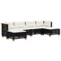 Set de sofás de jardín 6 piezas y cojines ratán sintético negro de vidaXL, Conjuntos de jardín - Ref: Foro24-3261950, Precio:...