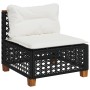 Set de sofás de jardín 6 piezas y cojines ratán sintético negro de vidaXL, Conjuntos de jardín - Ref: Foro24-3261950, Precio:...