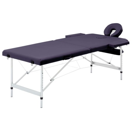 Camilla de masaje plegable 2 zonas aluminio morado de vidaXL, Mesas de masaje - Ref: Foro24-110195, Precio: 174,58 €, Descuen...